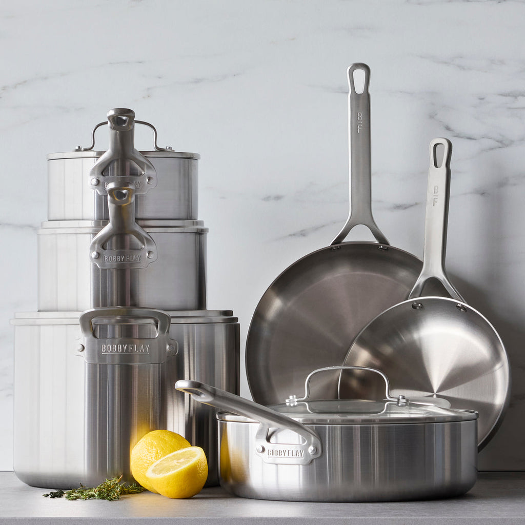Bobby Flay by GreenPan Chef Series Uncoated Stainless Steel 10-Piece Cookware Set