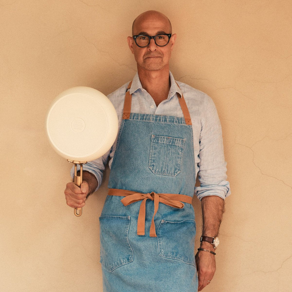 Stanley Tucci™ Ceramic Nonstick 11-Piece Cookware Set with the Tucci Cookbook | Carrara White