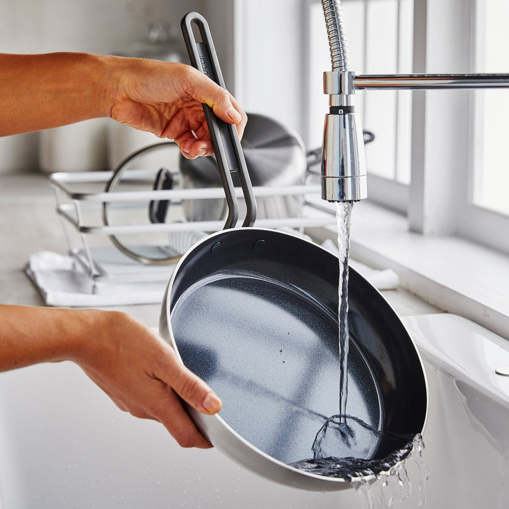 Stanley Tucci™ Stainless Steel Ceramic Nonstick 11-Piece Cookware Set with the Tucci Cookbook | Black Handles