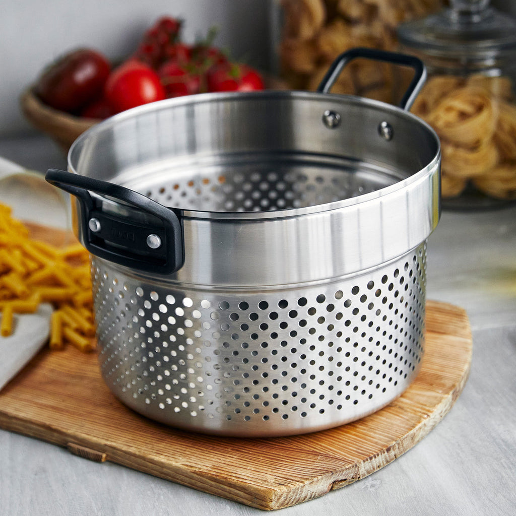 Stanley Tucci™ Stainless Steel Ceramic Nonstick 11-Piece Cookware Set with the Tucci Cookbook | Black Handles