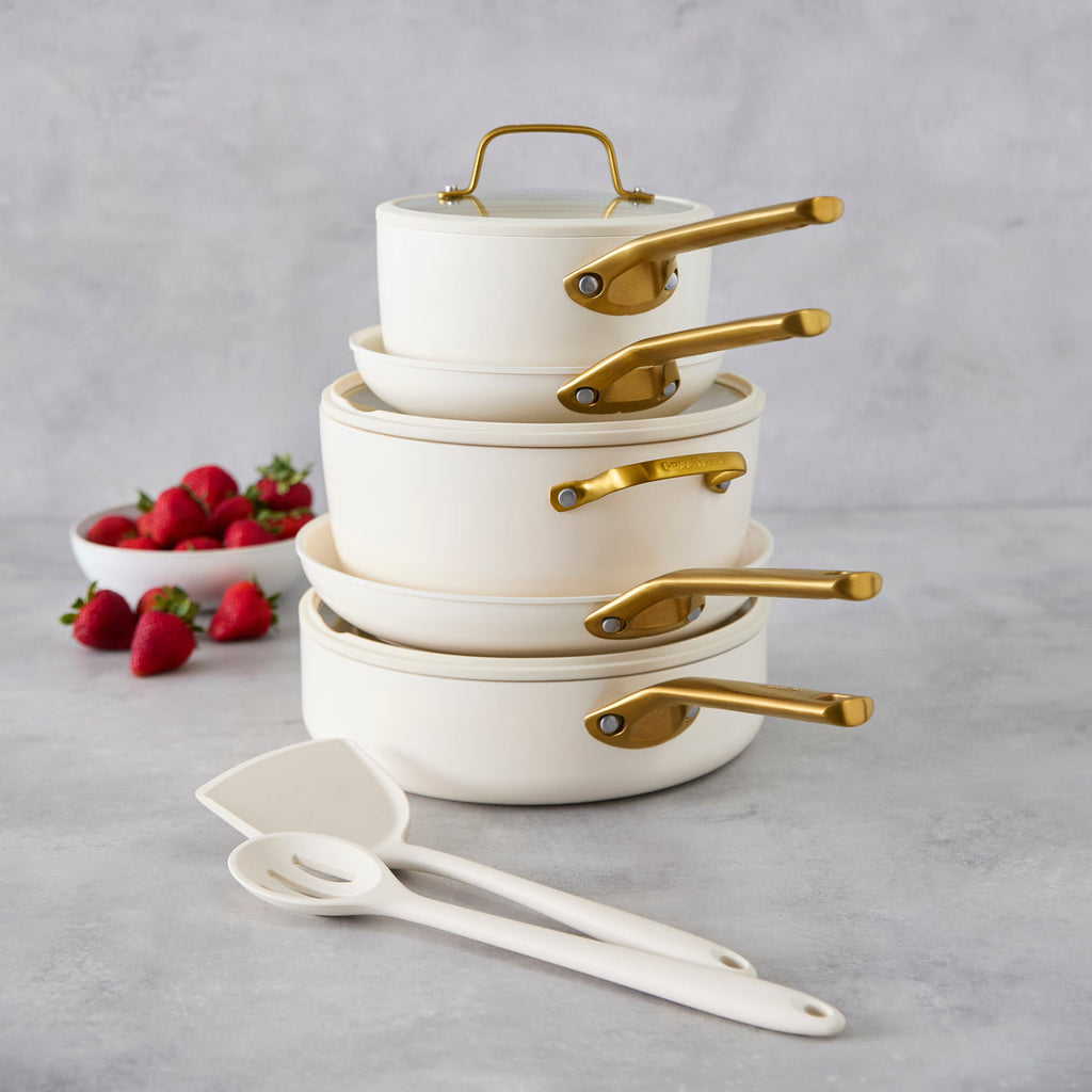 Reserve Pro Ceramic Nonstick 10-Piece Cookware Set | Cream