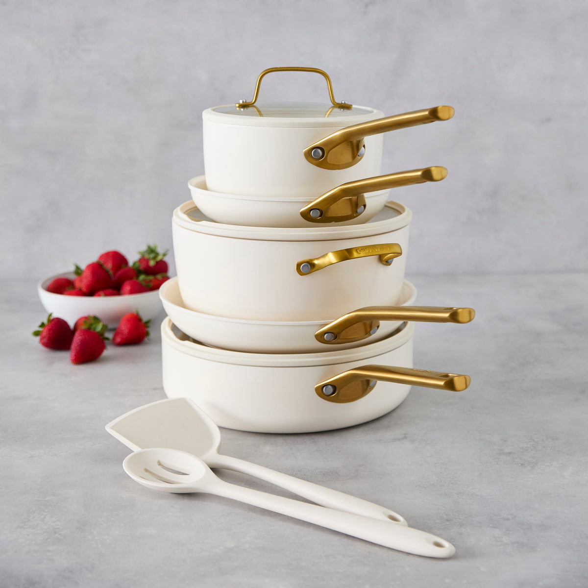 Reserve Pro Ceramic Nonstick 10-Piece Cookware Set | Cream