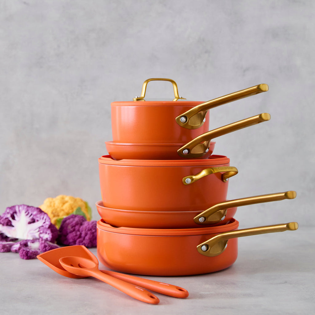 Reserve Pro Ceramic Nonstick 10-Piece Cookware Set | Harvest