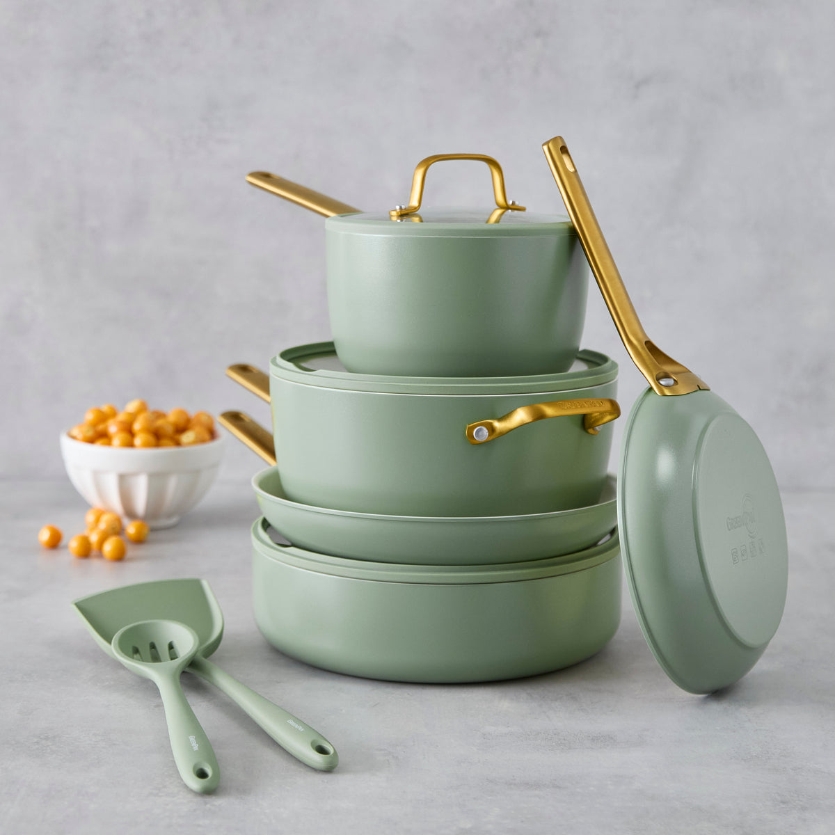 Reserve Pro Ceramic Nonstick 10-Piece Cookware Set | Sage