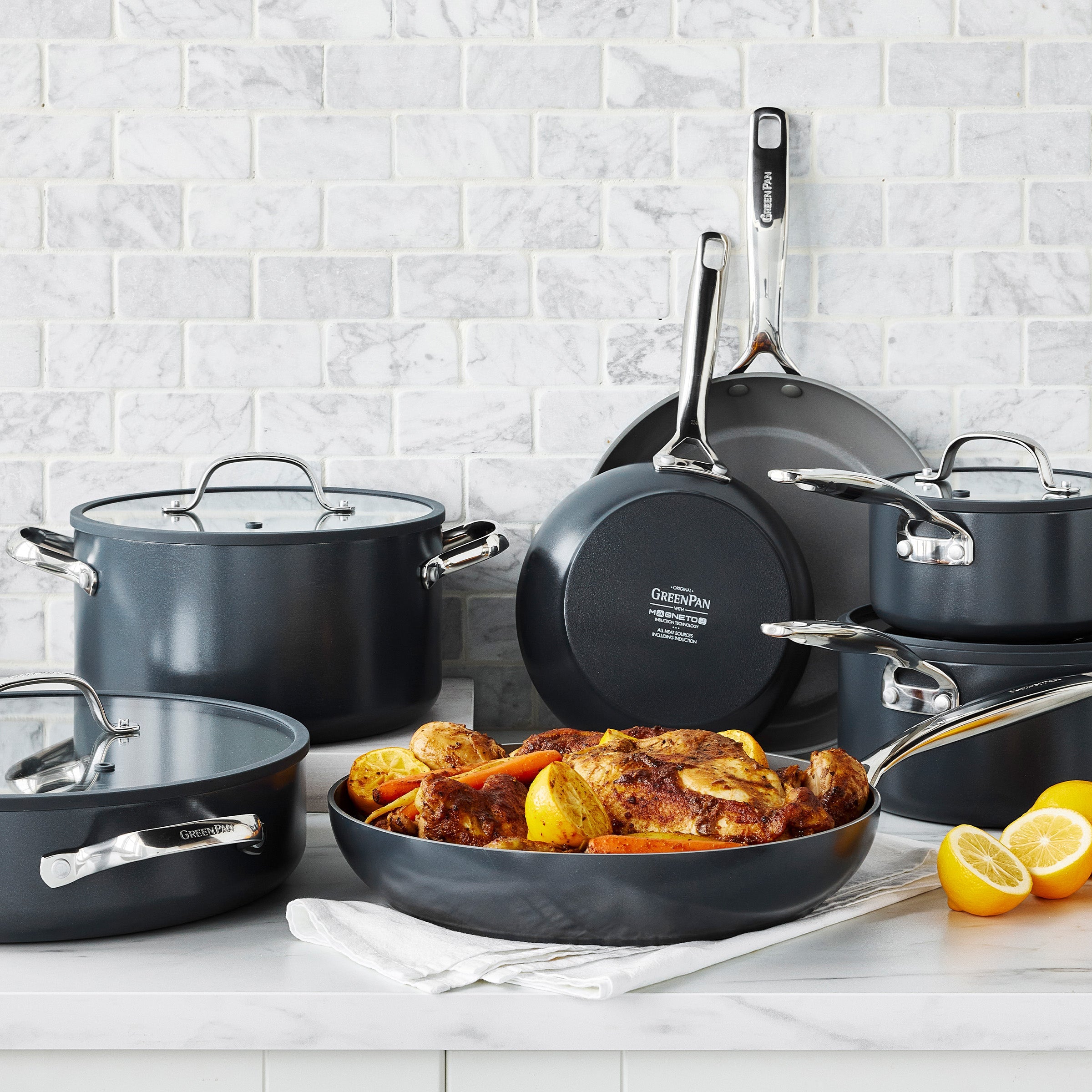 Eras Ceramic Nonstick 11-Piece Cookware Set | Slate