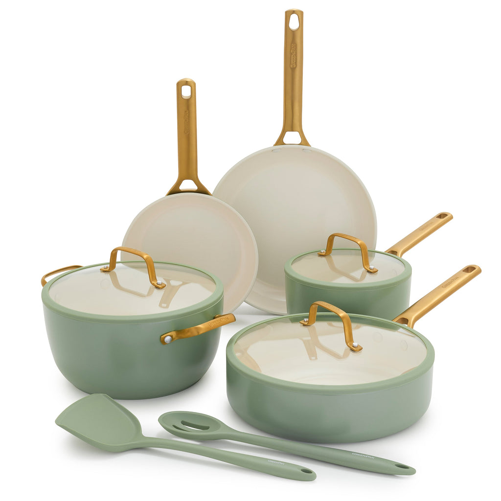 Reserve Pro Ceramic Nonstick 10-Piece Cookware Set | Sage