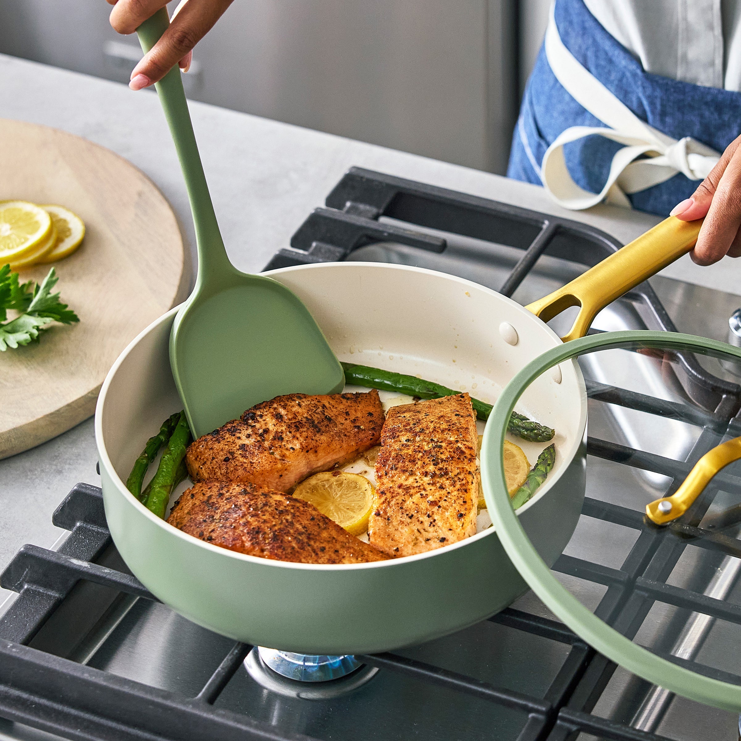 Reserve Pro Ceramic Nonstick 10-Piece Cookware Set | Sage