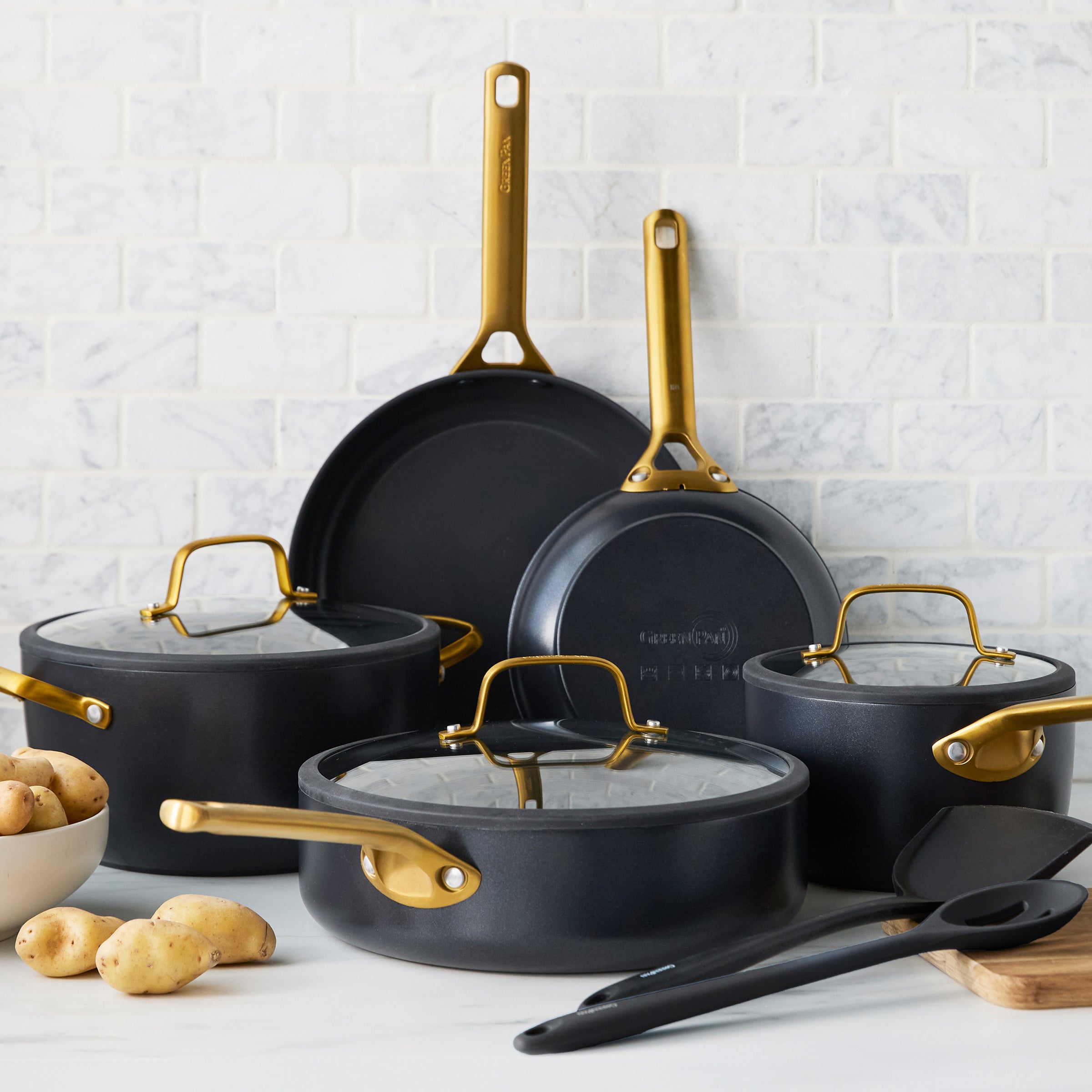 Reserve Pro Ceramic Nonstick 10-Piece Cookware Set | Black