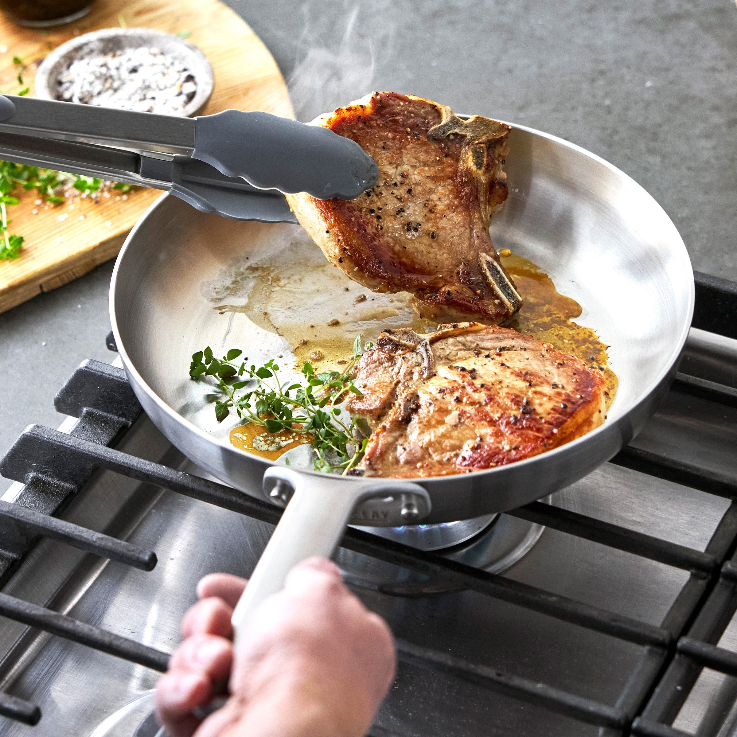 Bobby Flay by GreenPan Chef Series Uncoated Stainless Steel 10-Piece Cookware Set