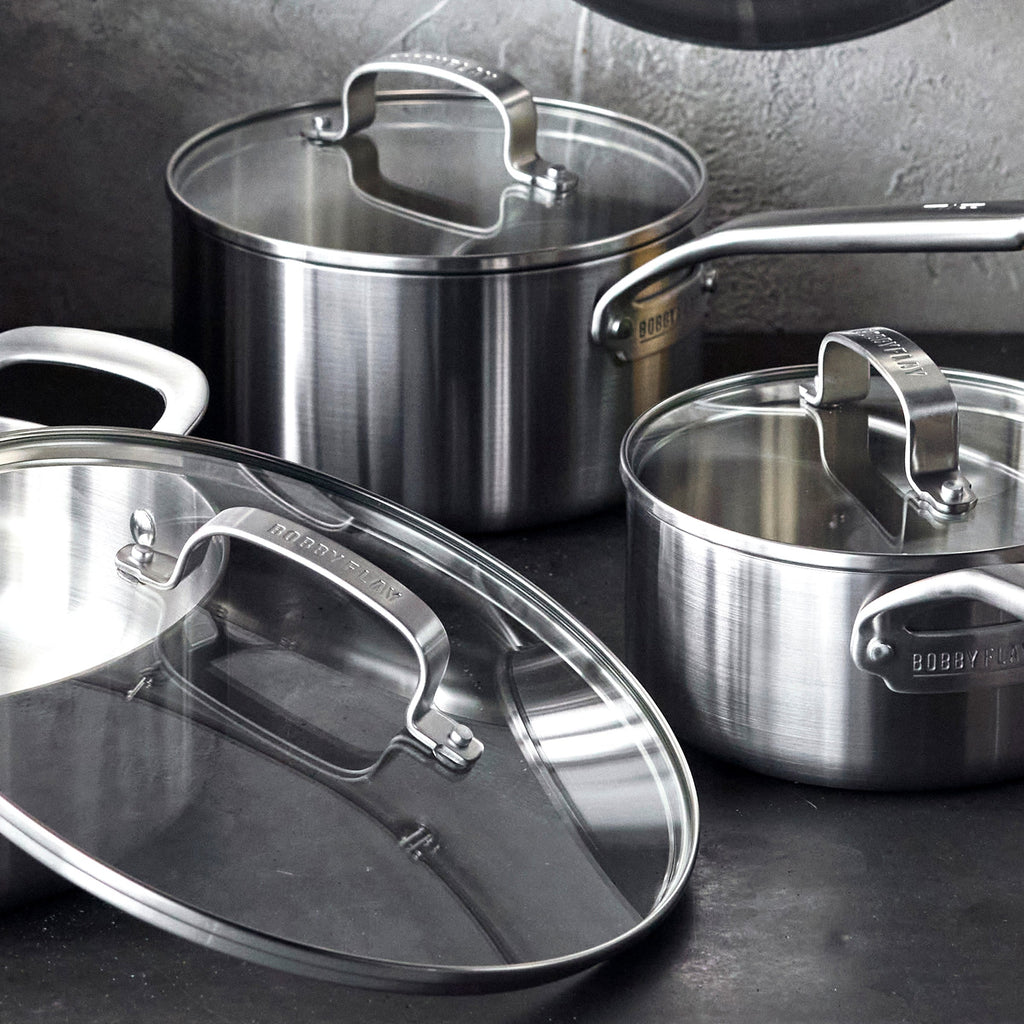 Bobby Flay by GreenPan Chef Series Uncoated Stainless Steel 10-Piece Cookware Set