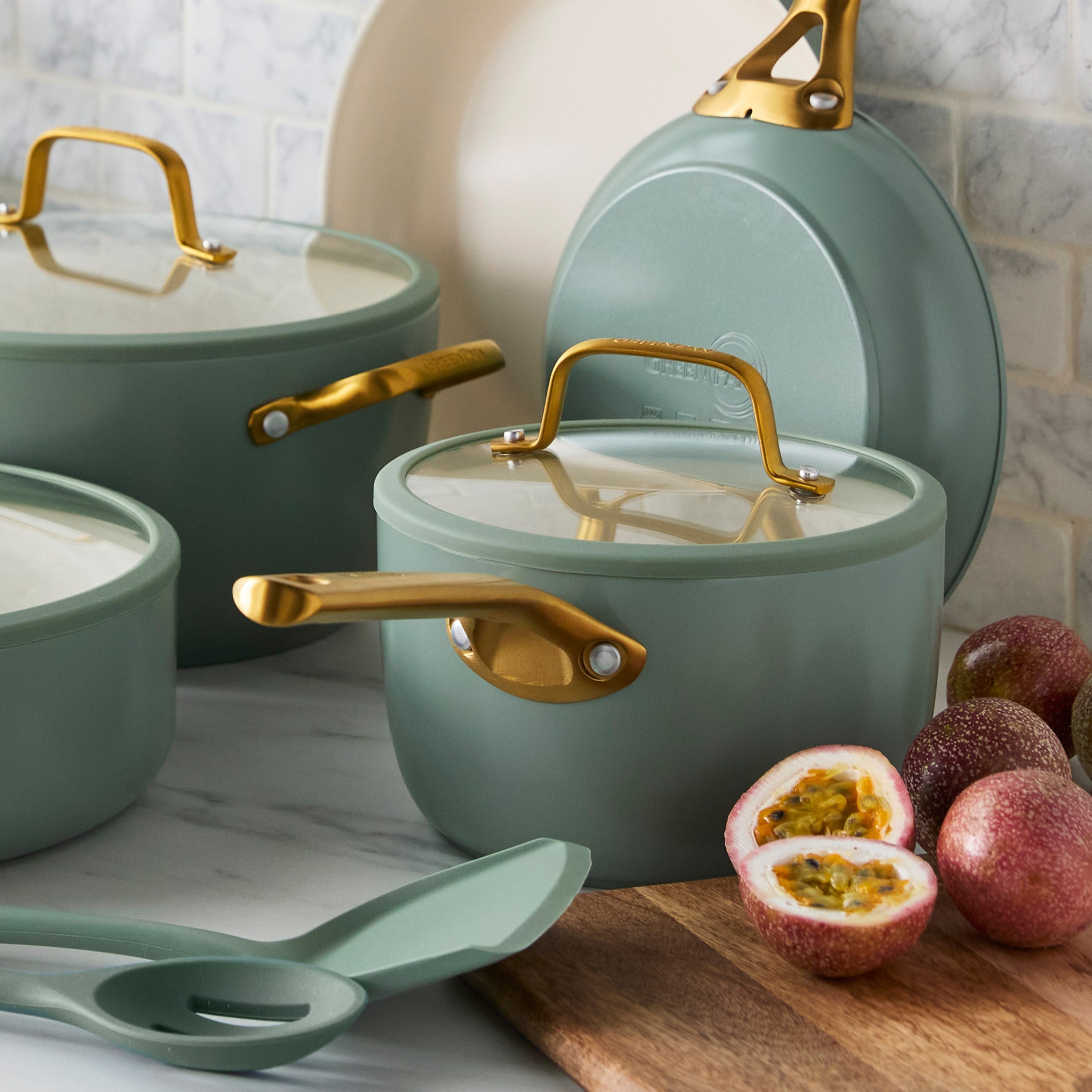 Reserve Pro Ceramic Nonstick 10-Piece Cookware Set | Moss