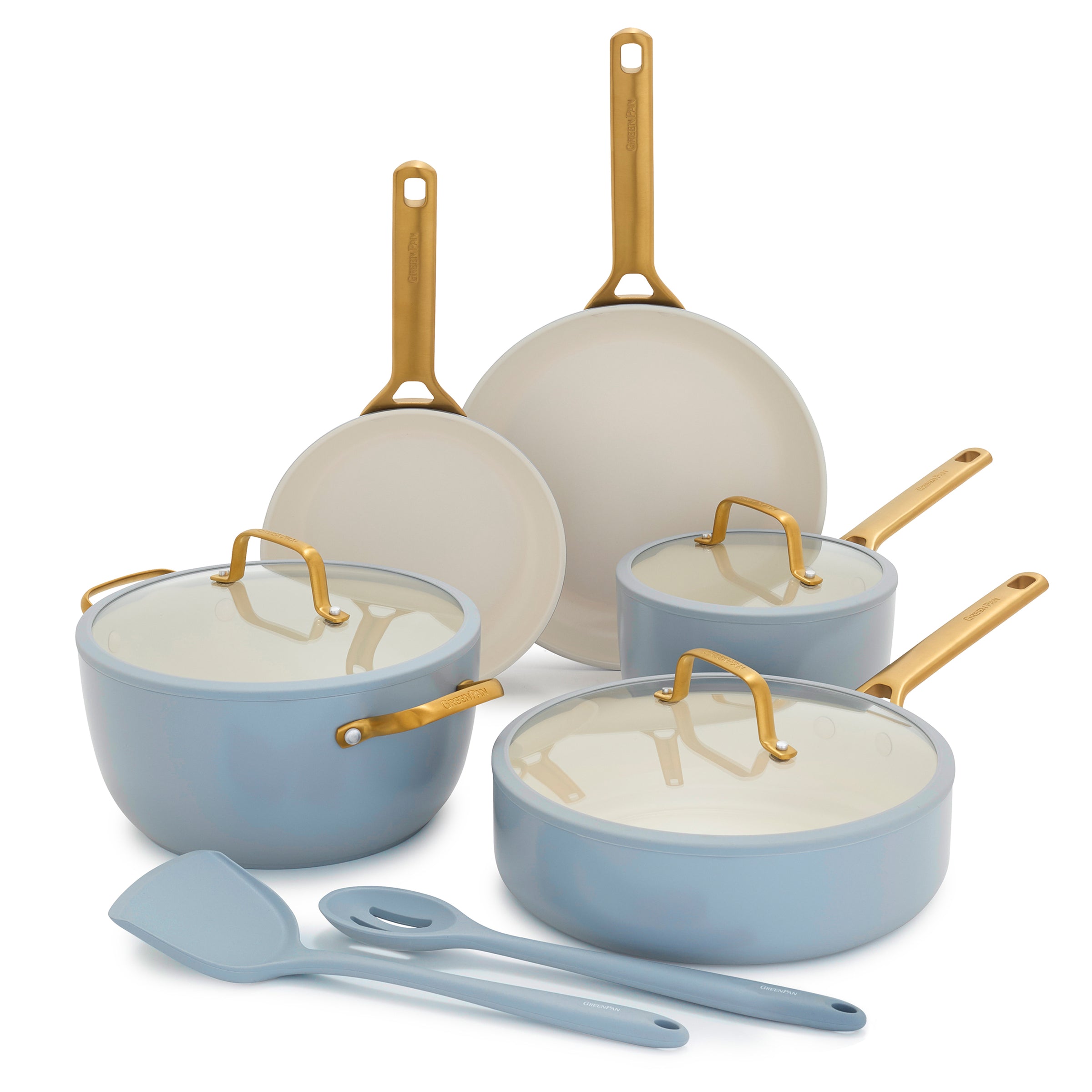 Reserve Pro Ceramic Nonstick 10-Piece Cookware Set | Glacier