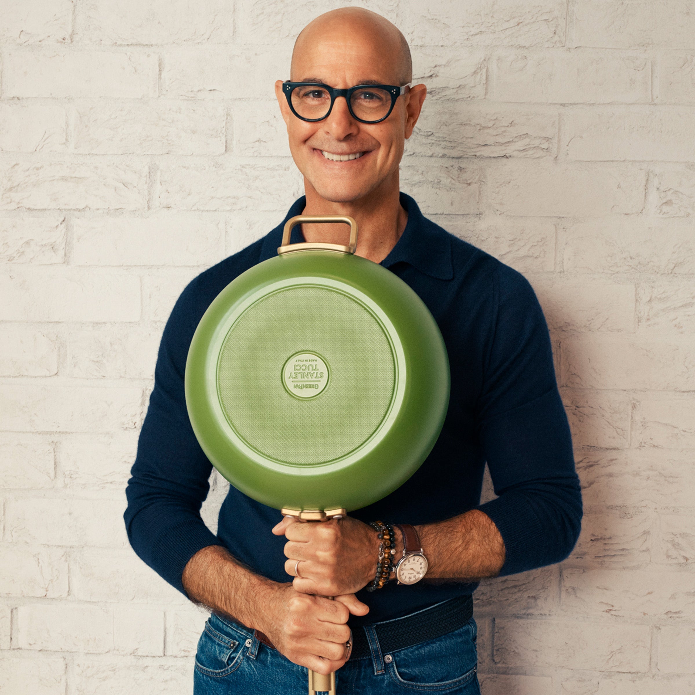 Stanley Tucci™ Ceramic Nonstick 11-Piece Cookware Set with the Tucci Cookbook | Tuscan Olive