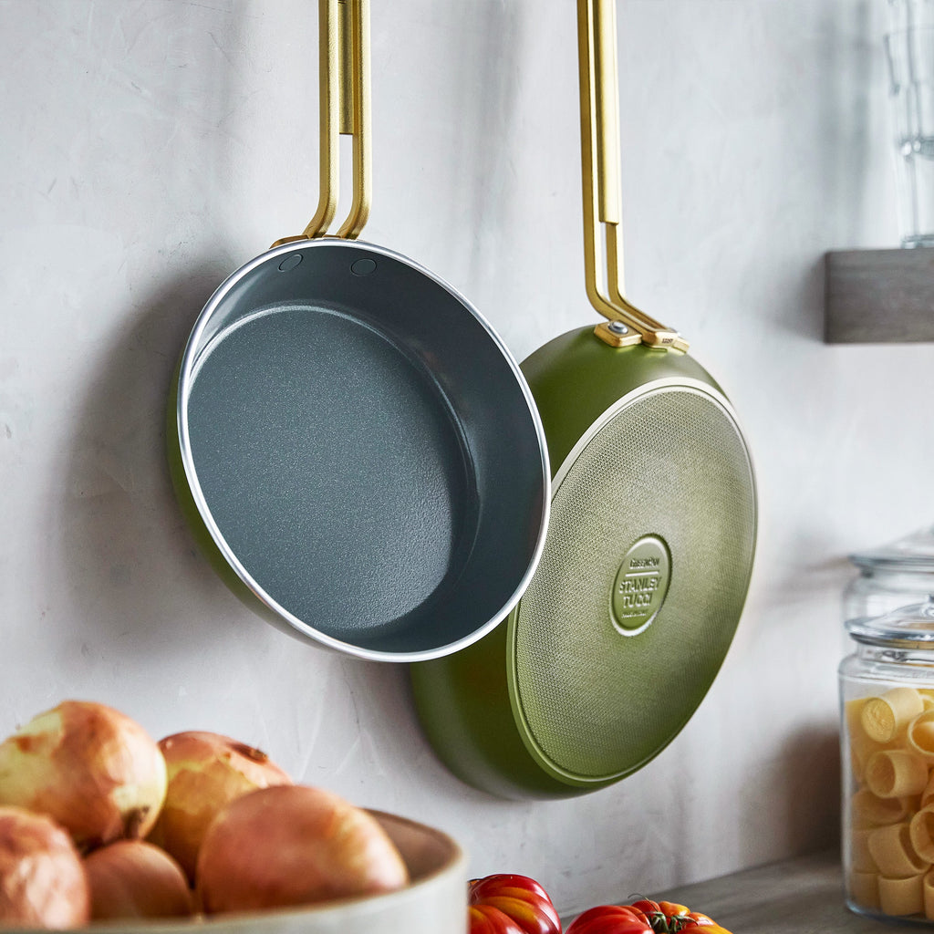 Stanley Tucci™ Ceramic Nonstick 11-Piece Cookware Set with the Tucci Cookbook | Tuscan Olive