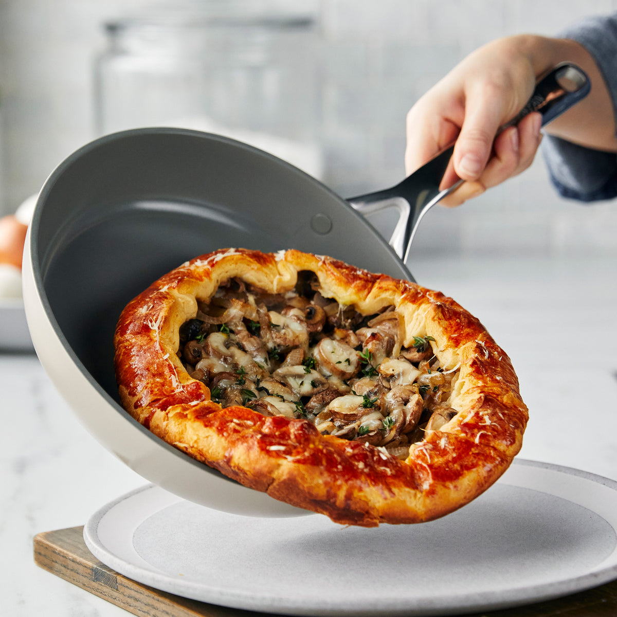 GP5 Colors Ceramic Nonstick 11-Piece Cookware Set with Mirror Handles | Taupe