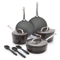 GP5 Colors Ceramic Nonstick 11-Piece Cookware Set with Mirror Handles | Cocoa