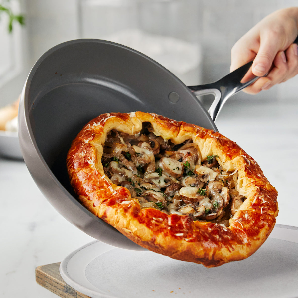 GP5 Colors Ceramic Nonstick 11-Piece Cookware Set with Mirror Handles | Cocoa