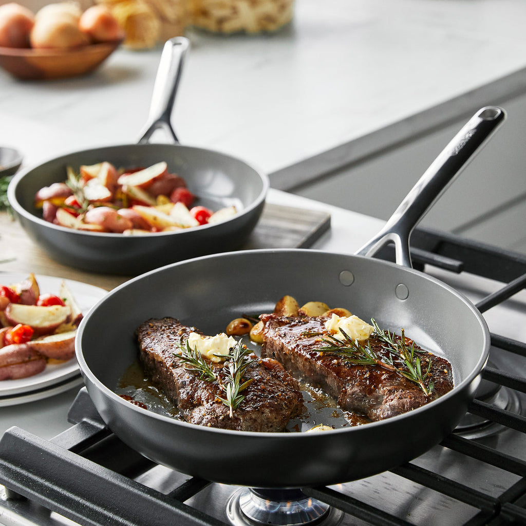 GP5 Colors Ceramic Nonstick 11-Piece Cookware Set with Mirror Handles | Cocoa