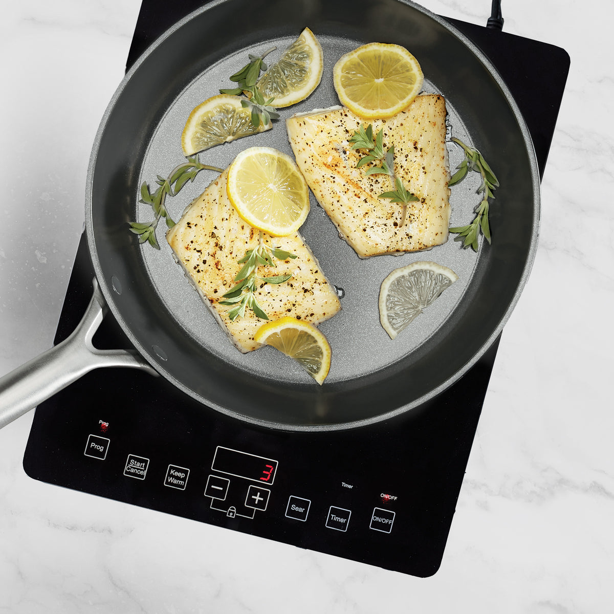 GP5 Colors Ceramic Nonstick 11-Piece Cookware Set with Mirror Handles | Slate