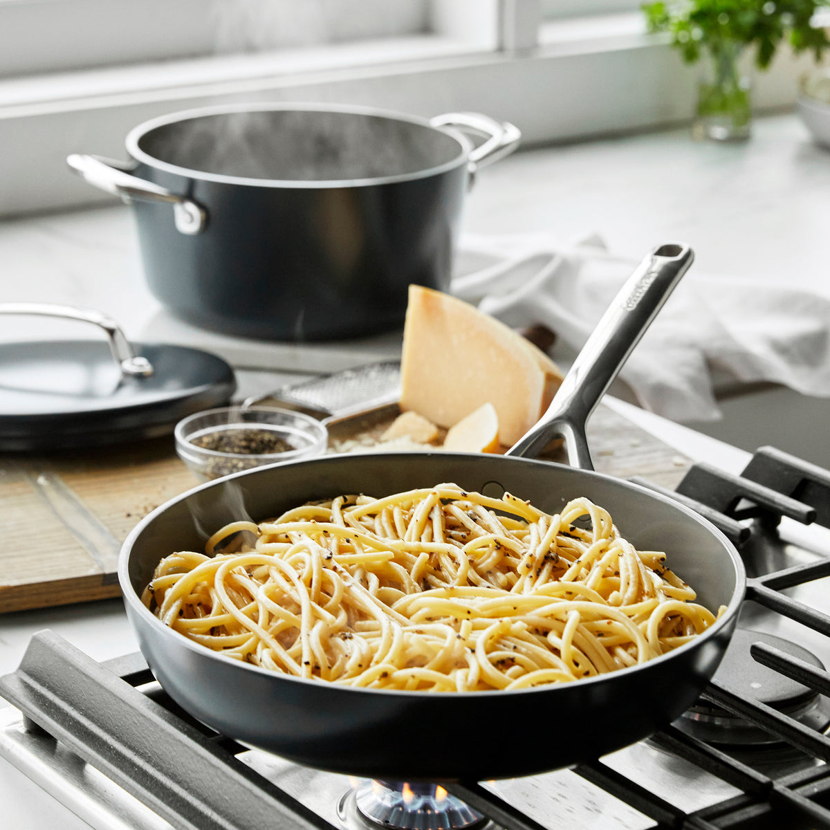 GP5 Colors Ceramic Nonstick 11-Piece Cookware Set with Mirror Handles | Slate