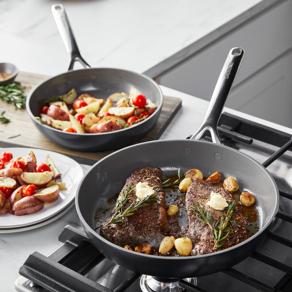 GP5 Colors Ceramic Nonstick 11-Piece Cookware Set with Mirror Handles | Slate