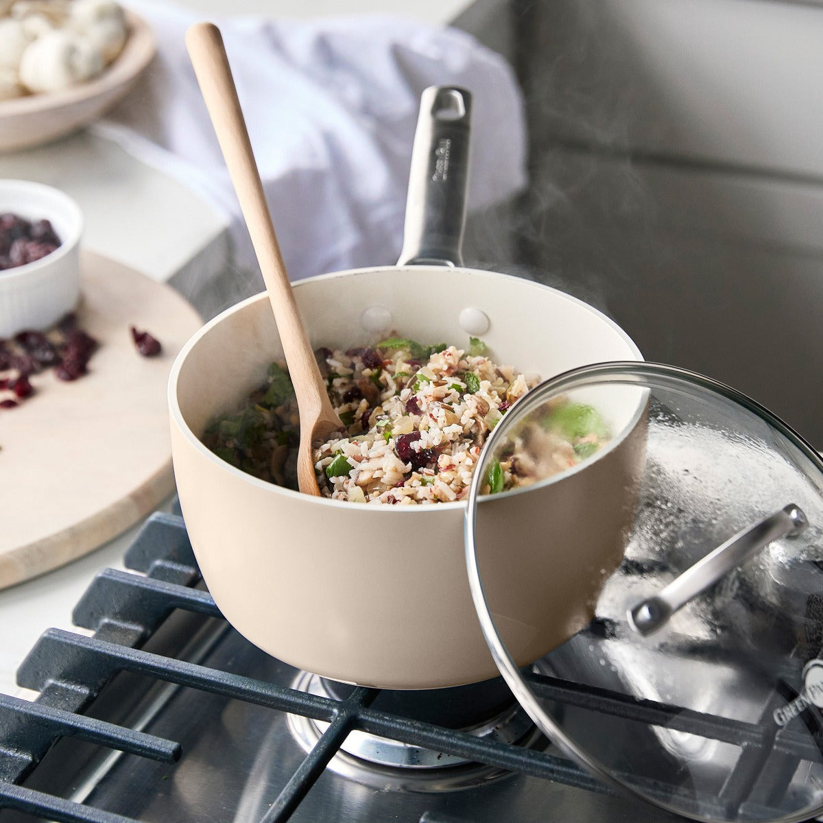 Padova Ceramic Nonstick 16-Piece Cookware Set | Taupe