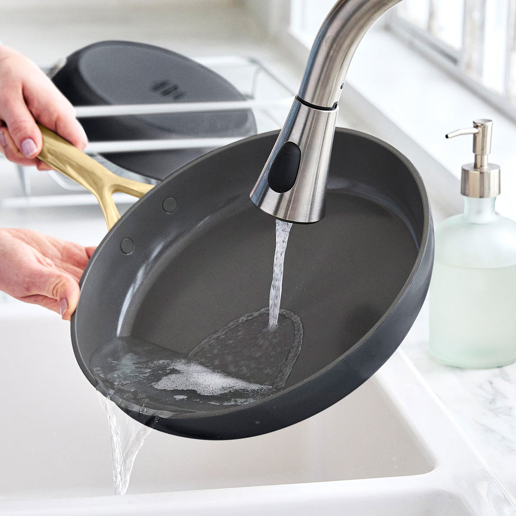 GP5 Colors Ceramic Nonstick 11-Piece Cookware Set with Champagne Handles | Slate