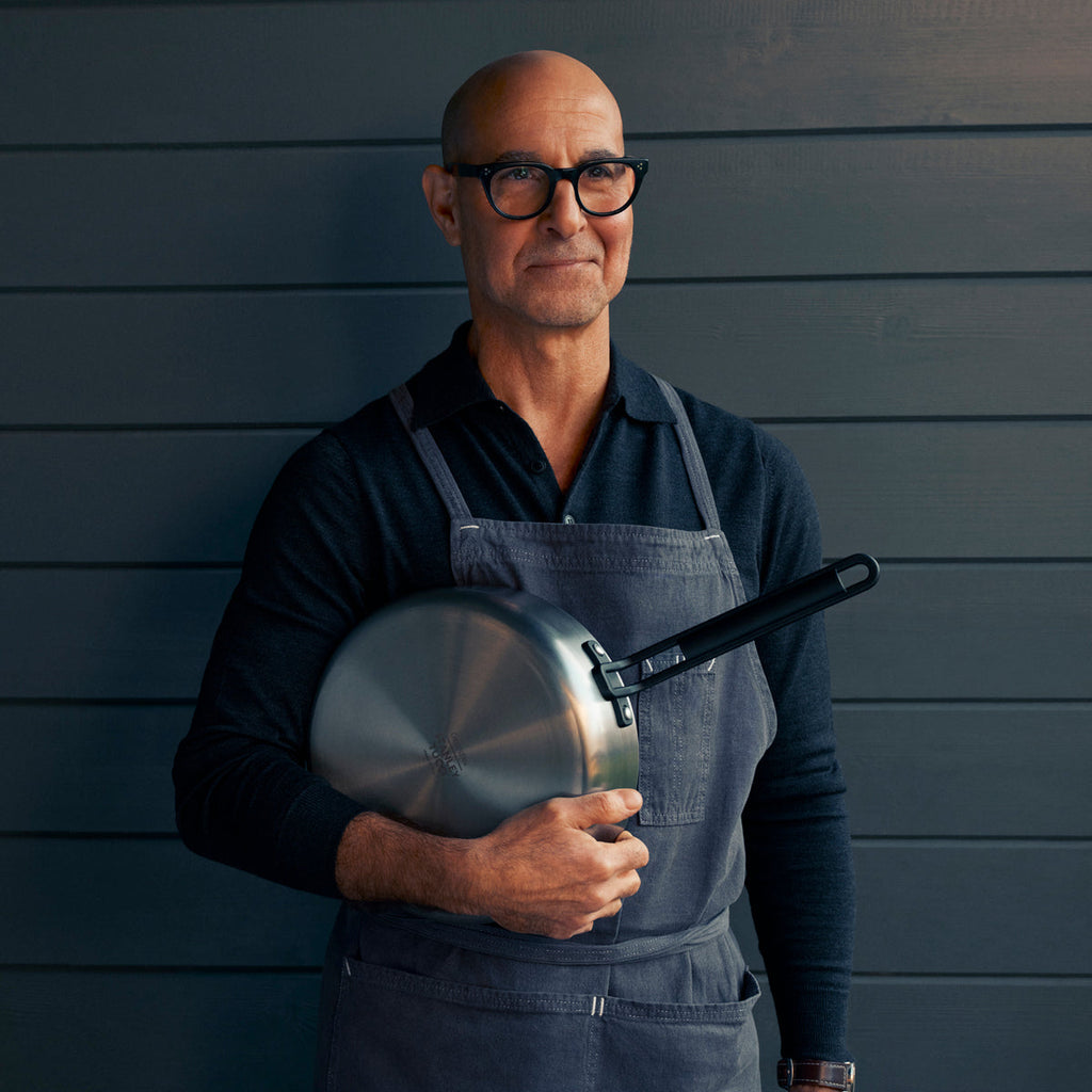 Stanley Tucci™ Stainless Steel Ceramic Nonstick 11-Piece Cookware Set with the Tucci Cookbook | Black Handles