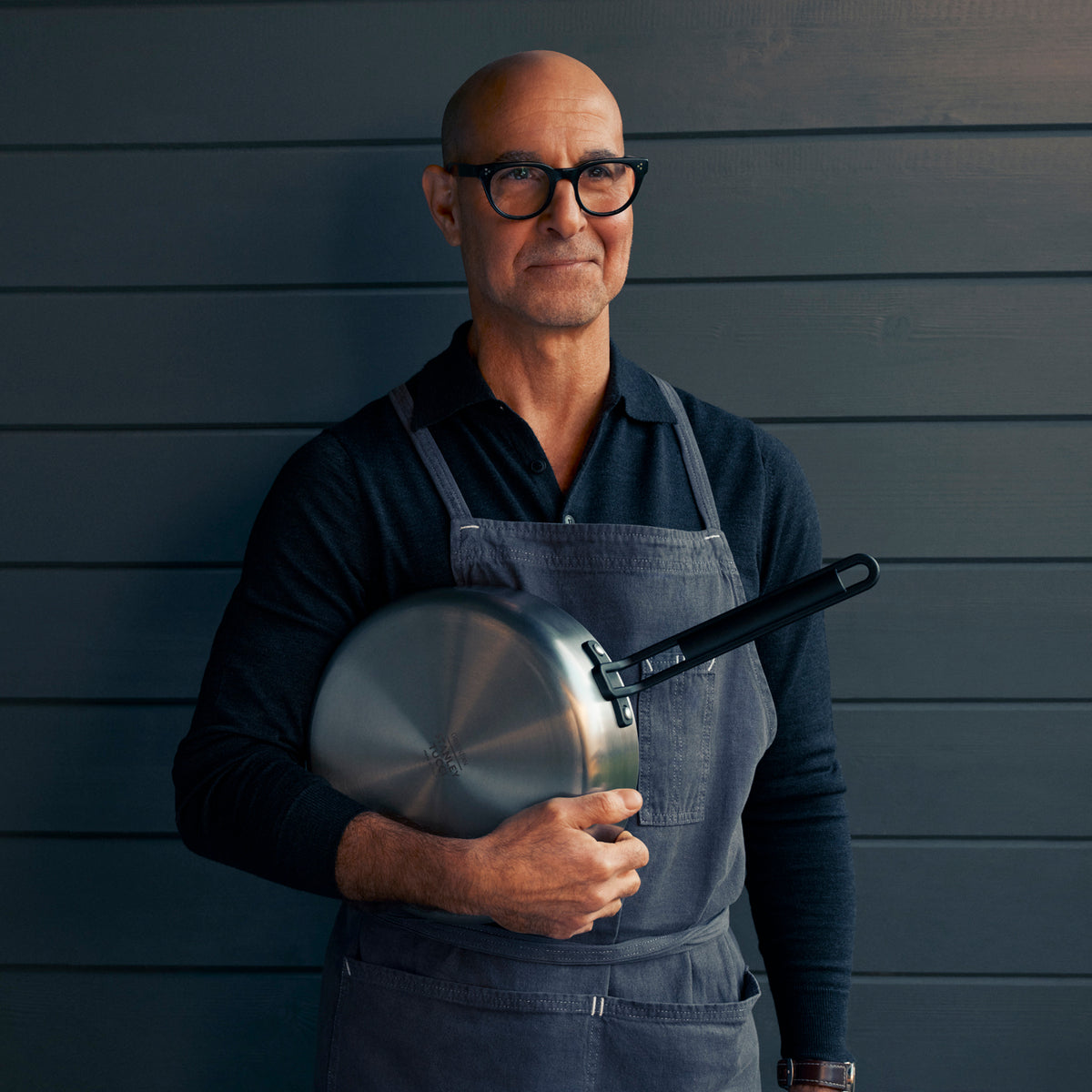 Stanley Tucci™ Stainless Steel Ceramic Nonstick 11-Piece Cookware Set with the Tucci Cookbook | Black Handles